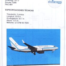 Calcas Boeing 737-700 FAC – 1:200 – Orión Decals
