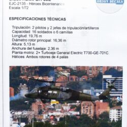 Calcas Black Hawk UH-60L Ejercito Colombia 1:72 – Orión Decals